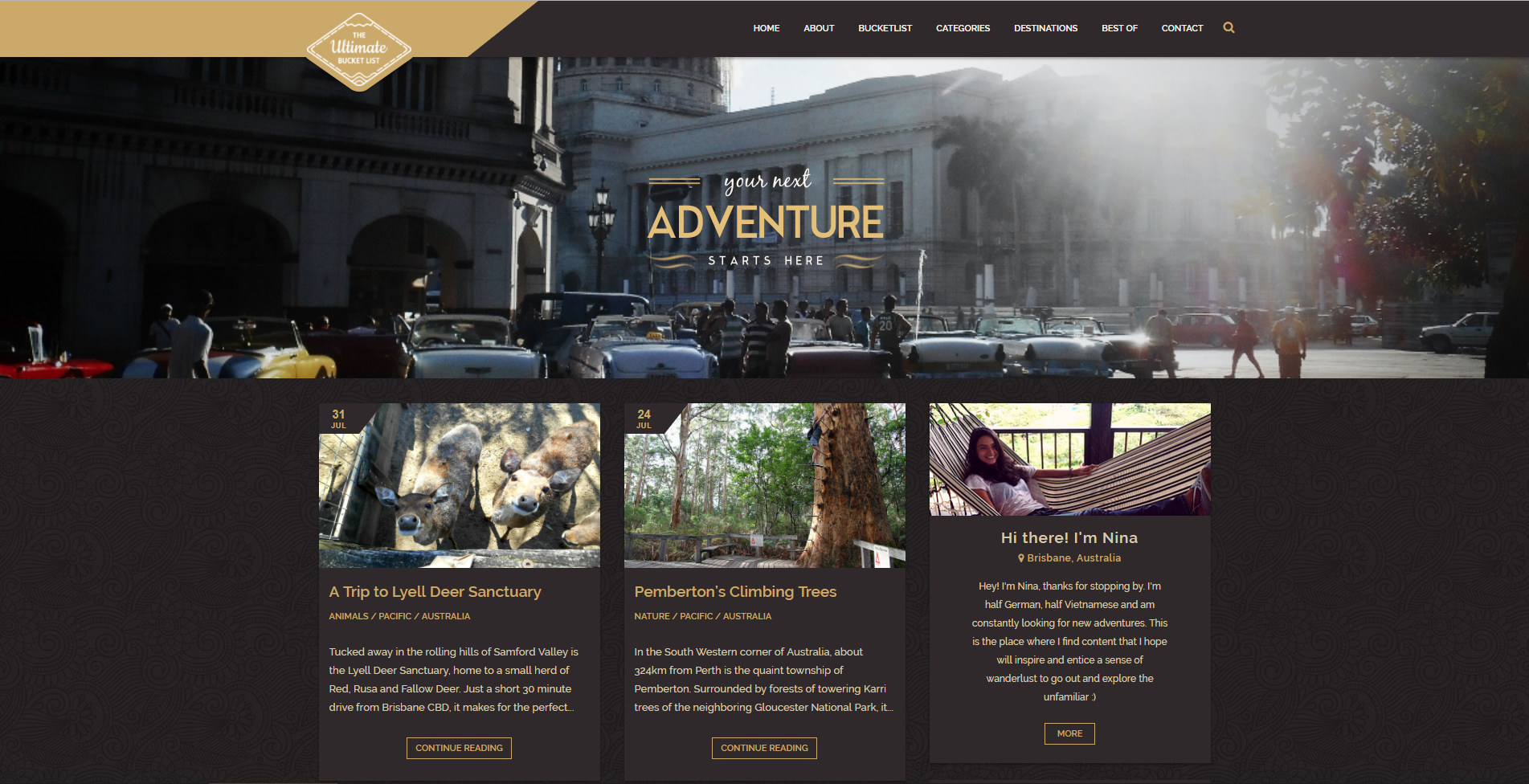 Ultimate Bucketlist Site Screenshot